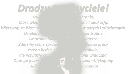 Róża z życzeniami na dzień nauczyciela